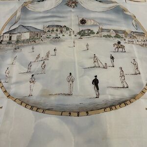 Polo by Ralph Lauren Cricket Scene Scarf - Cream and Brown